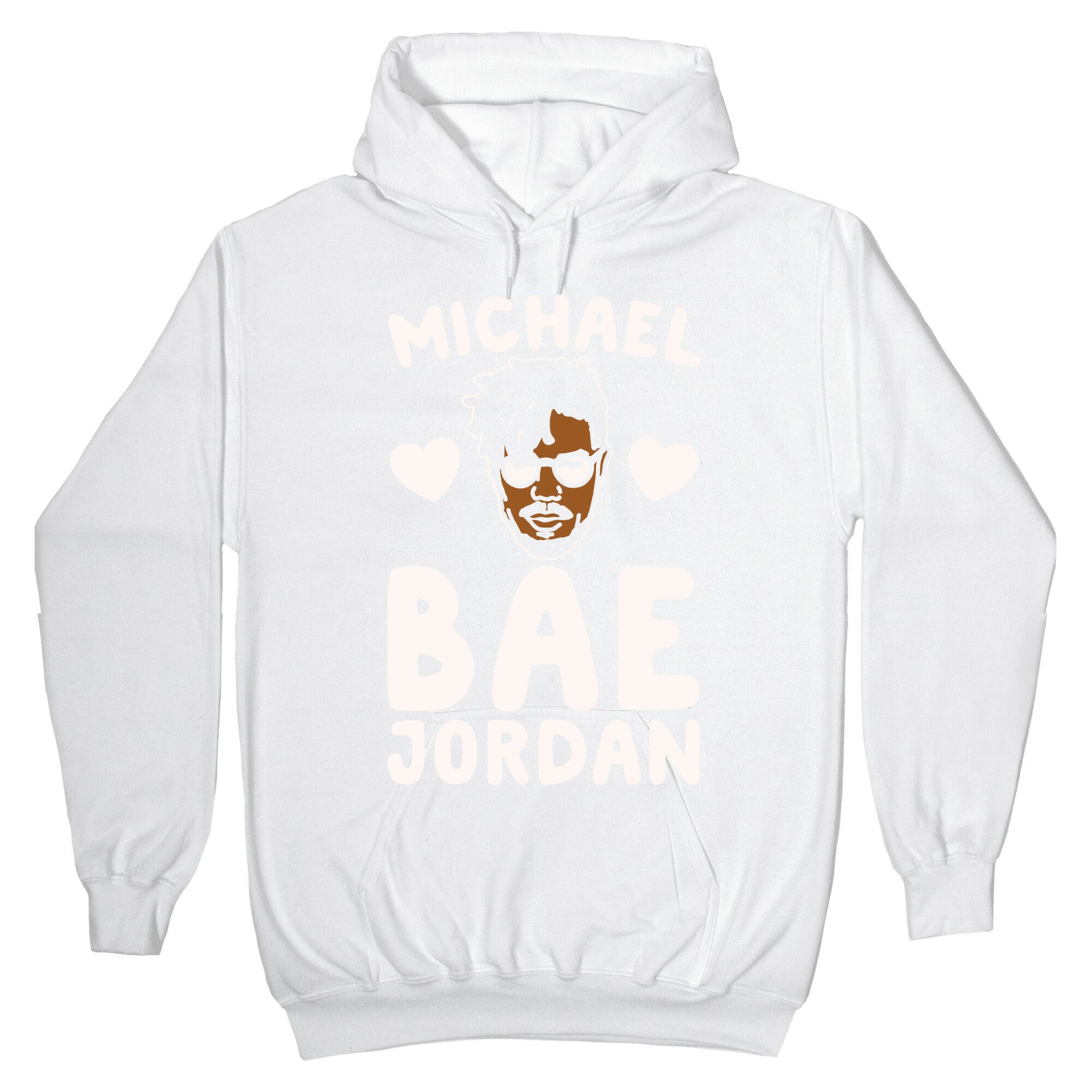 Michael Bae Jordan Parody White Print Hoodie